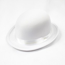 Perial Co Mini Bowler Hat White for Costumes, Reenactment, Theatre