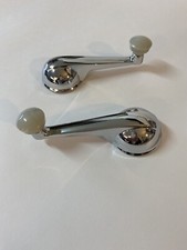 1947 - 1959 Bone Color GMC Pickup Truck Door Window Crank Handles Chrome PAIR