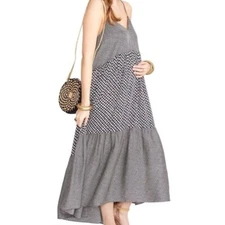 Hatch Maternity Women's Sz. 1-S The Aida Floral Maxi Tiered Adjustable Dress