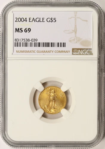 2004 $5 Gold 1/10 oz American Eagle NGC MS69