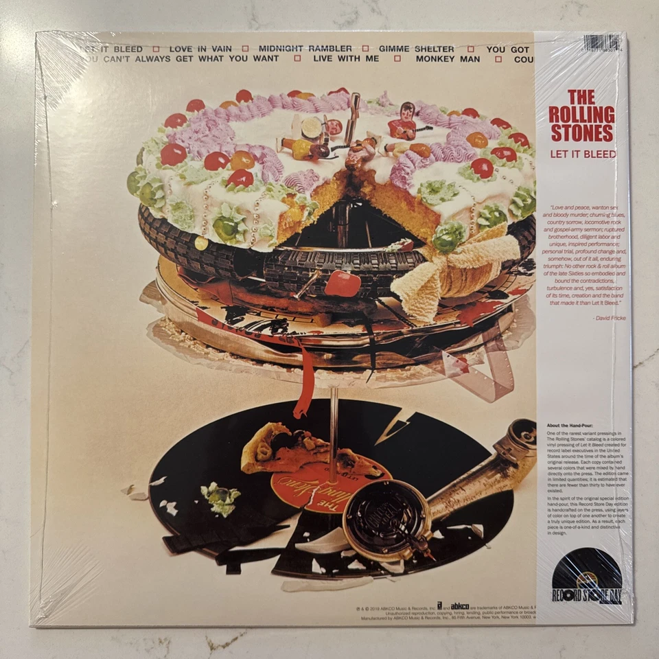 900 ONLY SEALED RSD LP HAND POURED COLORED VINYL ROLLING STONES LET IT BLEED - image 3 of 3