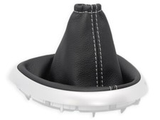 SCHALTMANSCHETTE FÜR NISSAN QASHQAI 2006-2013 SCHALTSACK LEDER NAHT WEISS