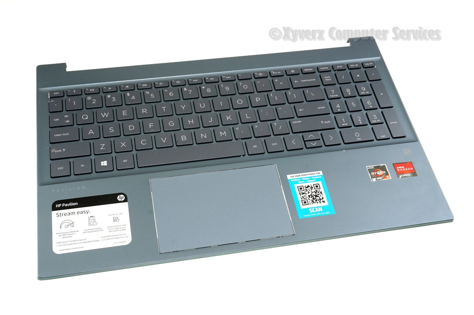 L995542-001 7HKATP10D0 OEM HP TOP COVER FOG BLUE + KEYBOARD 15 