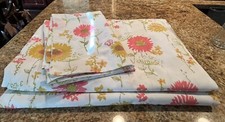 Vintage 1970  s Floral Sheet Set Full Size 2 Flat  2 Pillowcases Fashion Manor