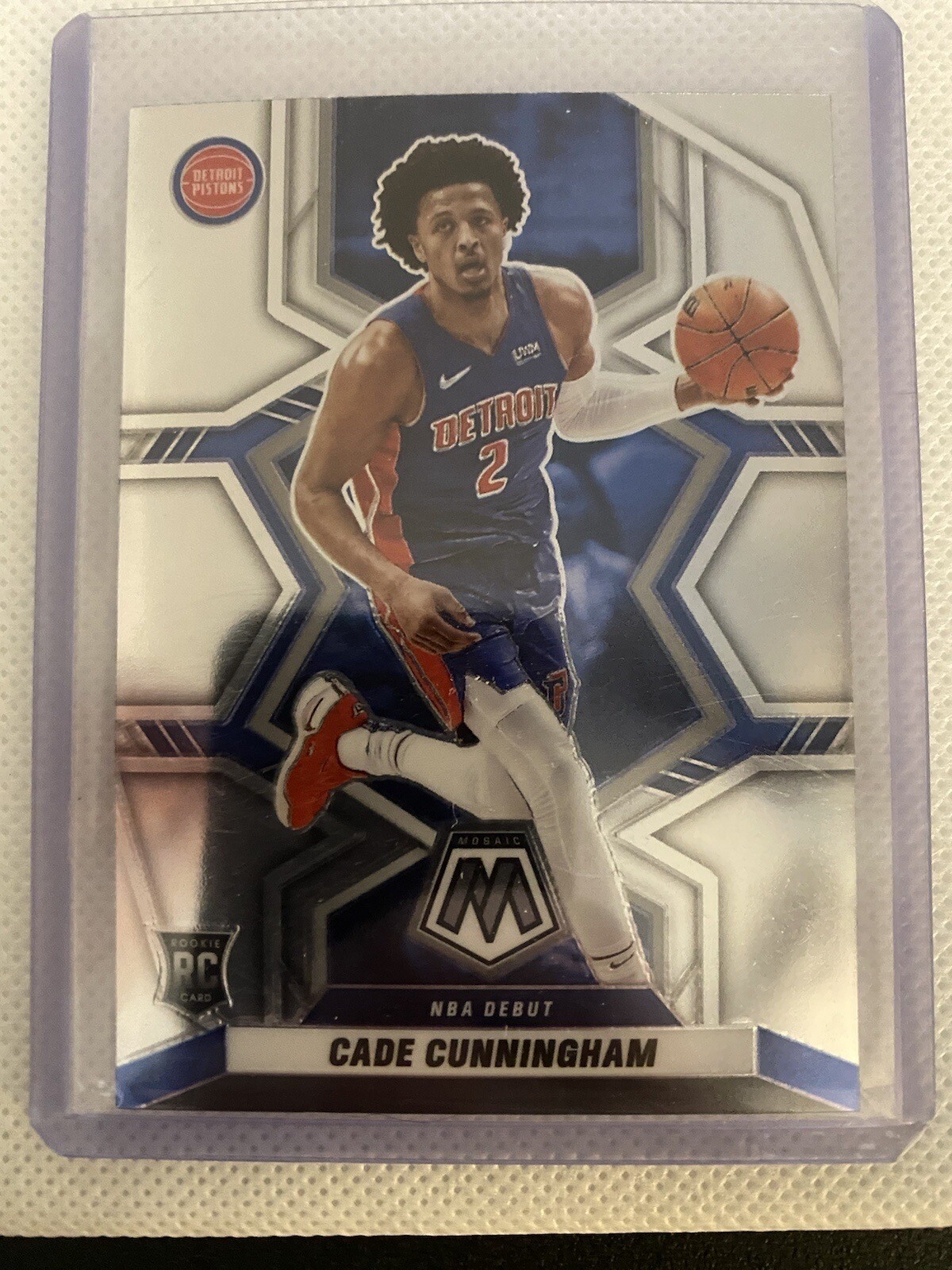 2021-22 Panini Mosaic Cade Cunningham Silver NBA Debut RC Detroit Pistons #261