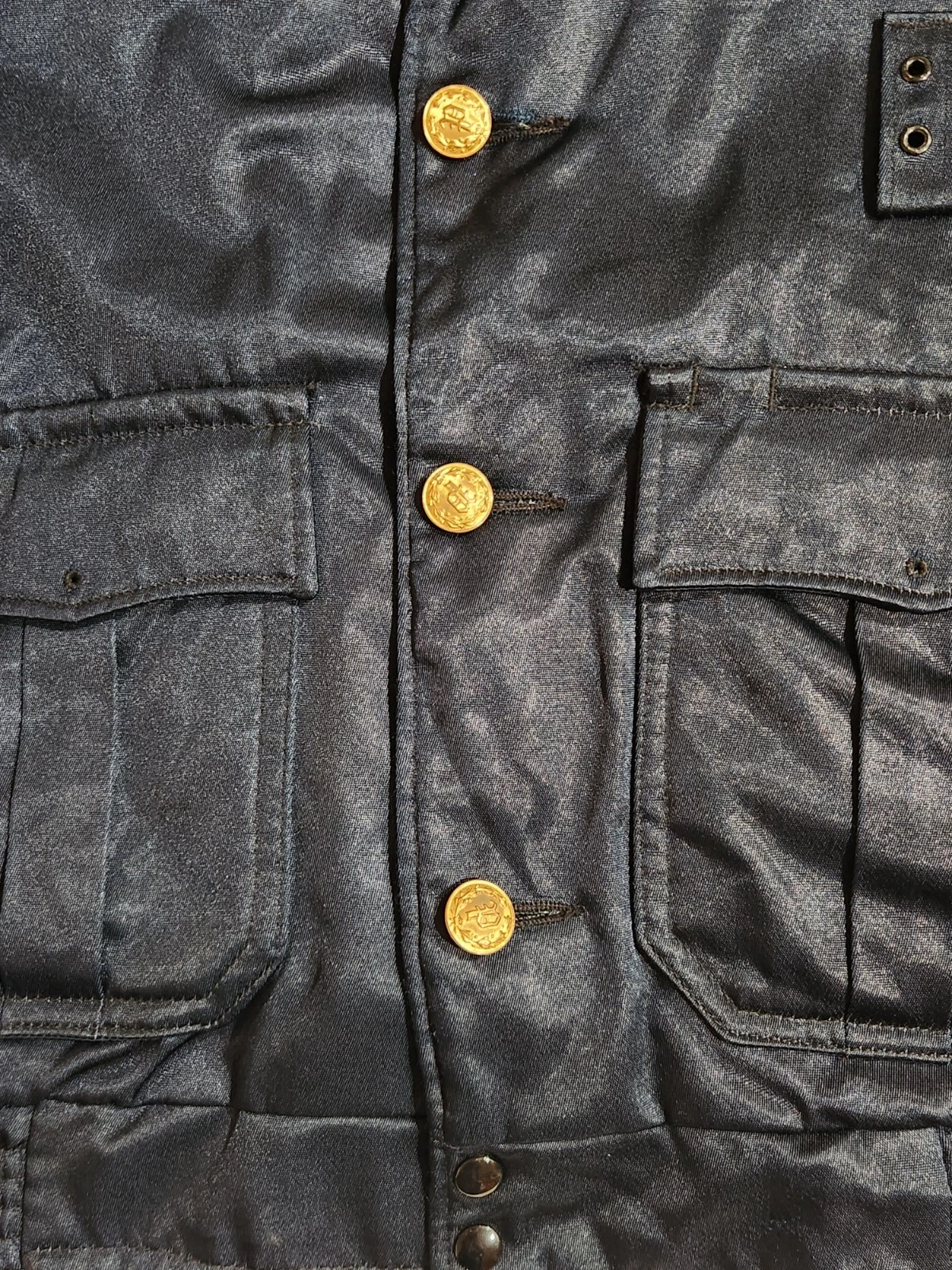 Vintage Workwear Bomber Jacket Size 44 Navy Blue Thinsulate Removable Collar - product detail image 10