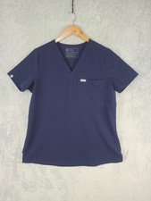 Figs Scrub Shirt Womens M Navy Blue Catarina One Pocket Top Medical