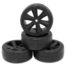 GRC132B  G-SPEC Type C Rubber Touring Car Tires Black Wheel (4)