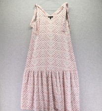 Banana Republic Dress Womens XS Casual Pleated V-Neck Pink Tie Dye Sleeveless