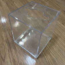 Vintage Clear Thick Acrylic Tissue box Cover Cube facial Tissue Holder