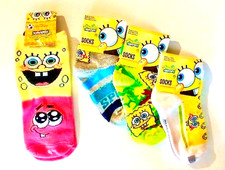 SPONGEBOB SQUAREPANTS Lot of 4 Pair Childrens Socks, Shoe Size 5.5 - 8.5 NEW/NWT