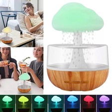 Rain Cloud Humidifier Colorful Mushroom Raindrop Atmosphere Lamp Night Light UK