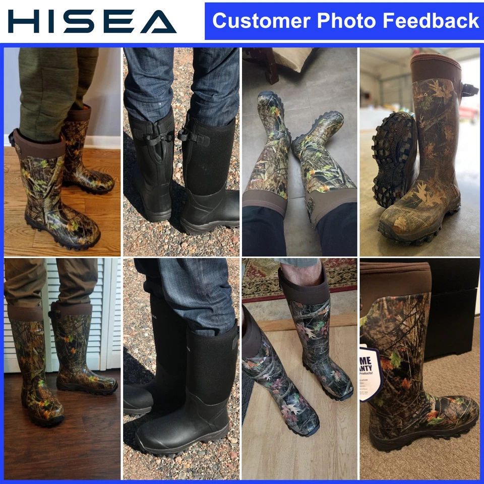 HISEA Men's Hunting Boots Neoprene Insulated Rain & Snow Muck Mud Working Boots - Image 2 of 4