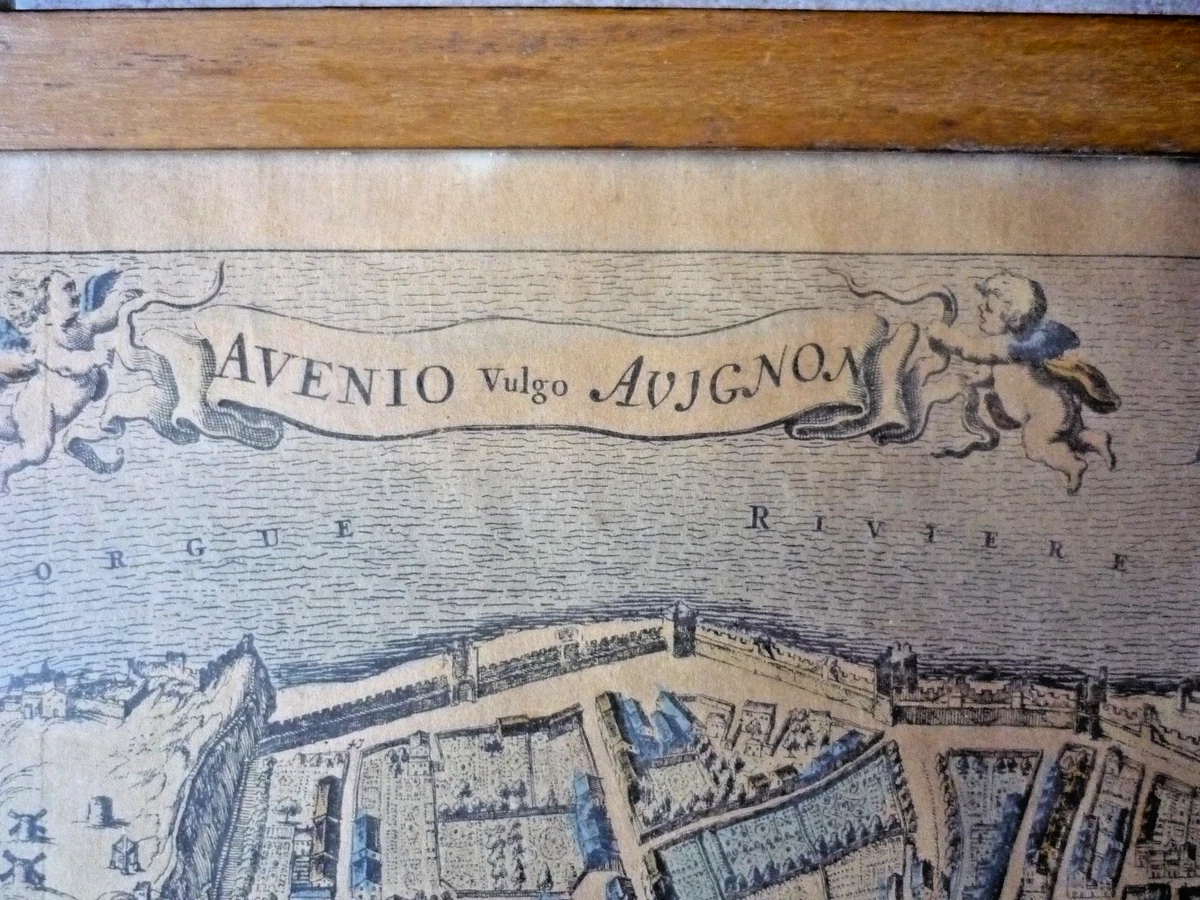Gravure Ancienne Du Palais Des Papes D'Avignon - Christophe Tassin, 1634, Estampe Originale Sur Papier