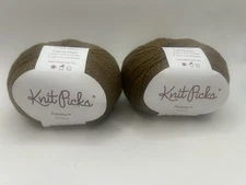 KNIT PICKS Palette 100% Peruvian Wool Yarn Mongoose NEW Lot of 2, 2K4445