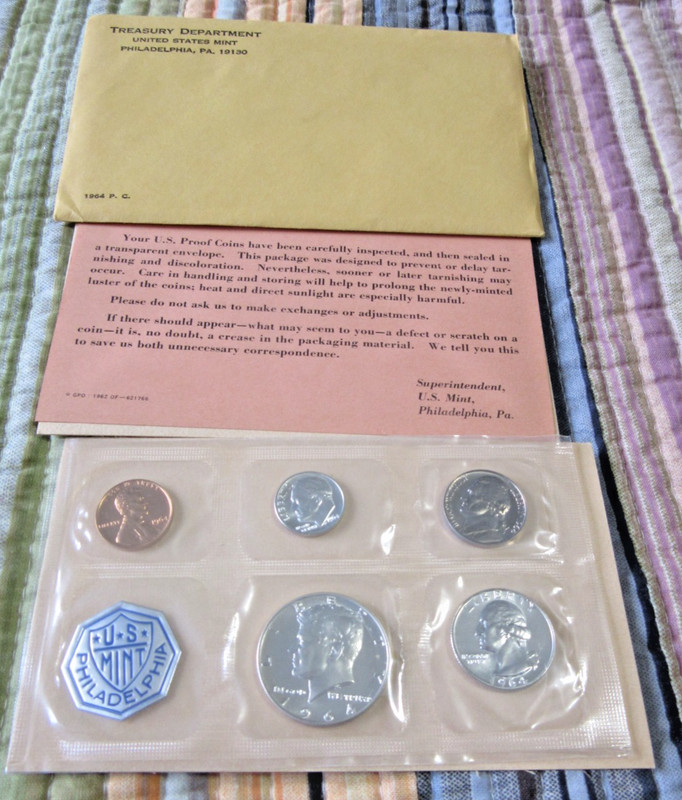 1964 Proof Set 💥 Original Envelope COA US Silver Coin Lot Mint 📷As Pictured 📸