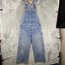 Vintage 60s Big Mac Overalls Women 32x25 Blue Denim Distressed Painter Bibs USA