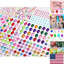 1782 Iridescent Gem Stickers - Vibrant, Self-Adhesive Stickers for Scrapbooking
