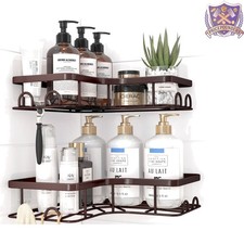 No-Drill Corner Shower Caddy - 2 Pack with Ultra-Powerful Adhesive  Hooks