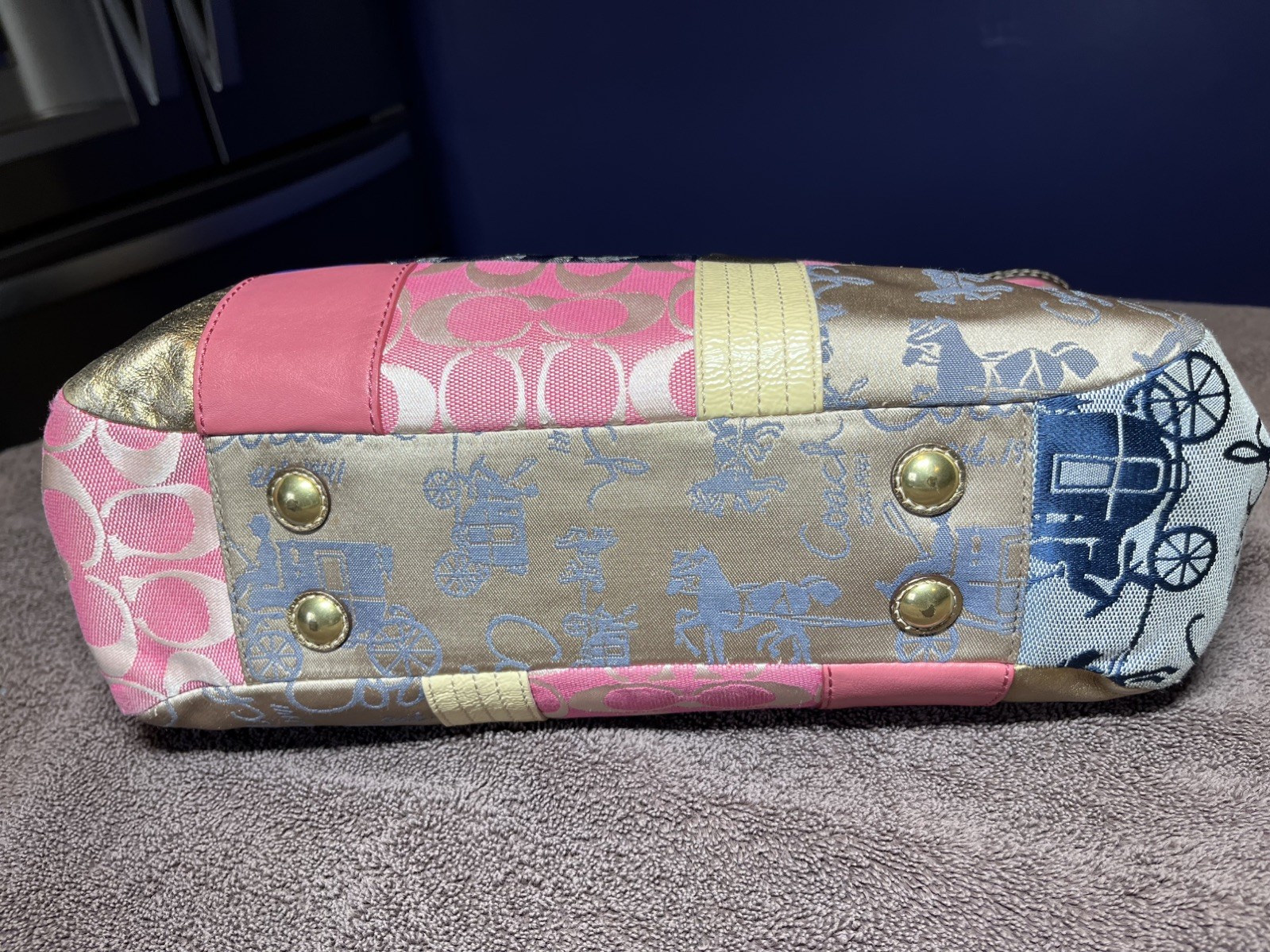 Pristine Coach Colorful Patchwork Anniversary Tot… - image 12