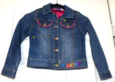 Lisa Frank Vintage Denim Jean Jacket Glam Girl Embroidered Size 7