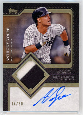 2025 Topps Flagship Autograph Patch Anthony Volpe Auto 14/30 New