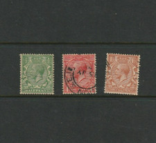 GB King George V 1924 Used set of 3 Sideways Block Cypher Watermark