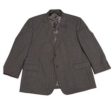 Jos.A.Bank Micro Check Blazer Mens Grey Excellent Two Button Sport Coat Jacket