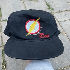 Gorra de béisbol vintage años 90 DC Comics The Flash gorra negra con cierre a presión ajustable