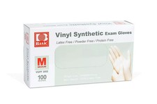Basic Clear Vinyl Exam Gloves Latex-Free & Powder-Free 8 Pack 100 Each 800 Total