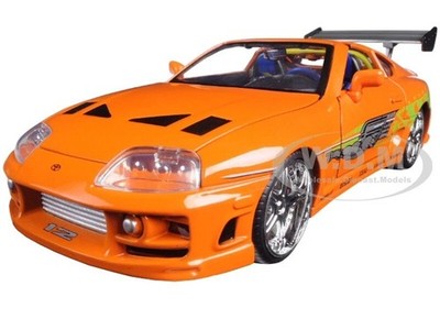 BRIAN'S TOYOTA SUPRA ORANGE FAST & FURIOUS 25 YEARS 1/24 DIECAST
