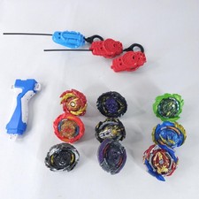 Lot of 8 Beyblade Burst Turbo Tops With 3 Launchers Authentic Takara Tomy Hasbro