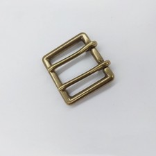 Men Retro Brass Double Tongue Pin Prong DIY Metal Belt Buckle Fits 40MM Straps
