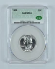 1958 Washington Quarter MS65 CAC CACg *7612