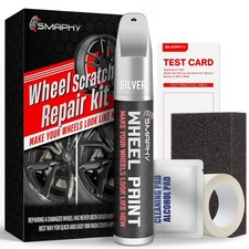 Wheel Scratch Repair Kit, Silver Rim Touch Up Paint, Repair Curb Rash, Scratc