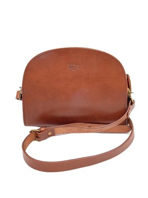 TIDEWAY Shoulder Bag Leather Brown Half Moon