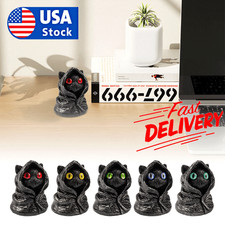 Halloween Witch Black Cat Resin Decorations Outdoor Witch Cat Garden Statue