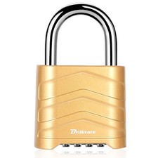 Combination Lock, 4 Digit Heavy Duty Padlock Metal Outdoor, Weatherproof Allo...