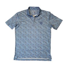 Johnnie-O mens M Medium blue Chicago theme performance polo golf shirt EUC