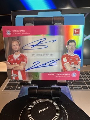 2026 Topps Chrome Bundesliga Harry Kane / Robert Lewandowski  Dual Auto 21/75