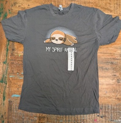 TeeTurtle Sloth Spirit Animal Funny Graphic T-Shirt Men s M NWT