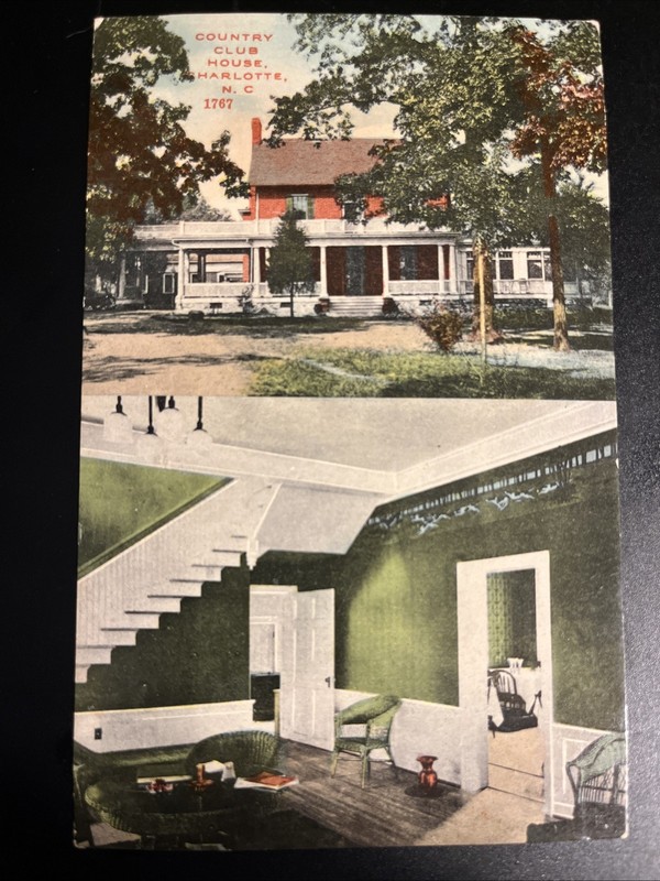 1767 COUNTRY CLUB HOUSE. CHARLOTTE Postcard