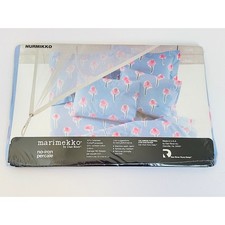 Vintage NOS Marimekko Dan River Kids Twin Flat Sheet 39"x75" Nurimikko Pink Blue