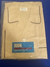 Vintage BVD Men's Pajamas Beige Brown Trim Size B see chart NOS