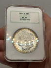 1904-O U.S. $1 Morgan Silver Dollar NGC MS61 Old Fatty Holder ~ Rainbow TONED