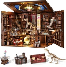 MiniCity Book Nook Kit, DIY Miniature Dollhouse Booknook Kit with LED Light and