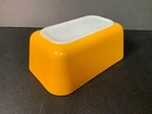 Vintage Pyrex Orange Yellow color Refrigerator Dish #502, 1.5 pint