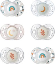 Tommee Tippee Nighttime Soothers 6-Pack 18–36M Glow in Dark BPA-Free Silicone
