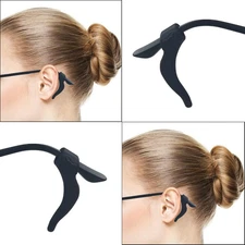 22 Pairs Black Silicone Eyeglass Ear Grip with Storage Box, Anti Slip Eyeglas...