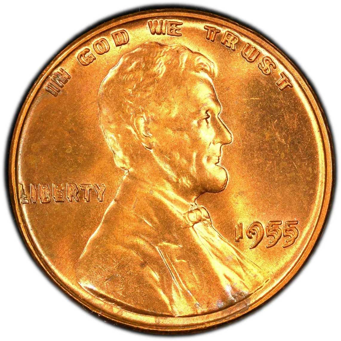 Lincoln 1 Cent 1955 Double Die Obverse! FS-101. PCGS MS-64 RED! Key Date. Superb
